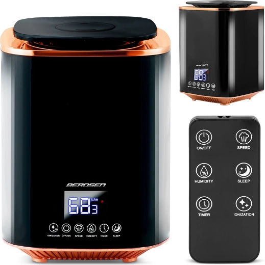 Berdsen humidificador de aire ultrasónico negro con ionización