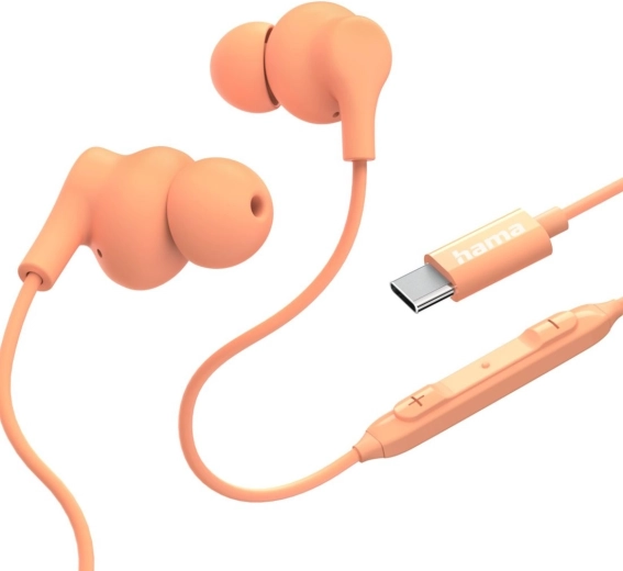Auriculares intraurales Curly USB‑C naranjas