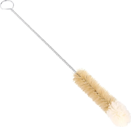 Cepillo para botellas de cerdas naturales y algodón 20 mm