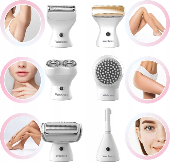 4 accesorios intercambiables para todo el cuerpo y el rostro
