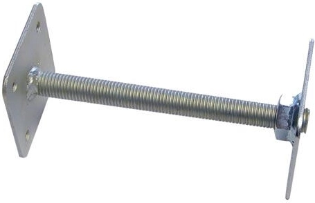 Base de pilar ajustable 110 × 110 mm, altura 330 mm, para varillas roscadas de 24 mm