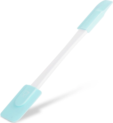 Espátula de silicona de doble cara azul claro