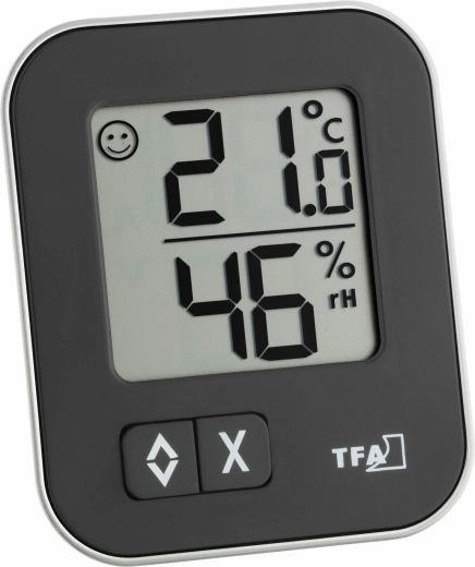 TFA MOXX termómetro digital con higrómetro, negro