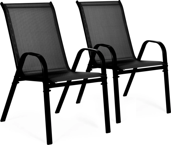 Set de 2 sillas de jardín para terraza y balcón MultiGarden negro