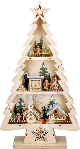 Solight árbol de Navidad de madera con iluminación LED 53 cm
