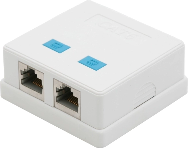 Doble toma de pared RJ45 Cat.5 FTP
