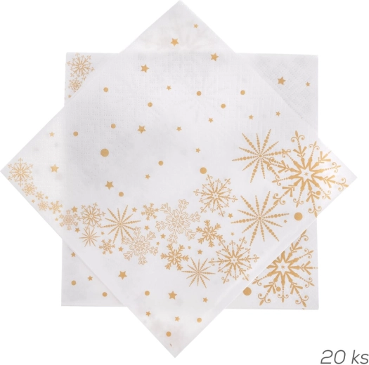 Servilletas de papel con estrellas doradas 33 × 33 cm, 20 uds