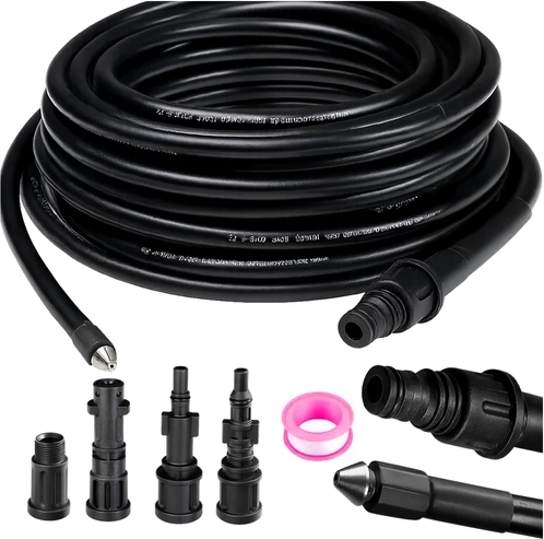 Manguera para limpieza de tuberías con adaptador 20 m Ruhhy