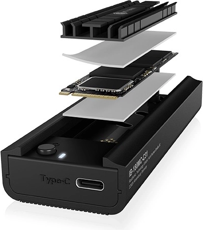 Estación de acoplamiento ICY BOX IB-180MC-C31 para SSD M.2 NVMe y SATA, USB 3.2 Gen 2 Type‑C, aluminio