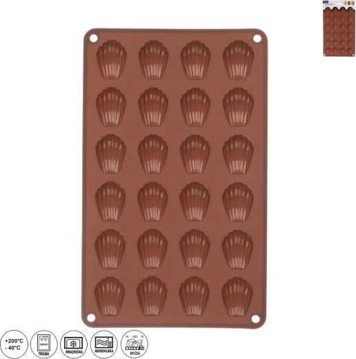 Molde de silicona para mini conchas 24 uds marrón