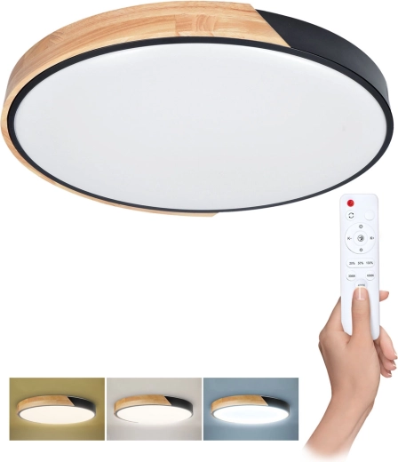 Solight Lámpara LED de techo/pared Polia con control remoto 46 W 3220 lm 40 cm regulable CCT