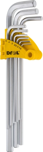 Juego de llaves Allen 1,5–10 mm, 9 piezas, extendidas DREL