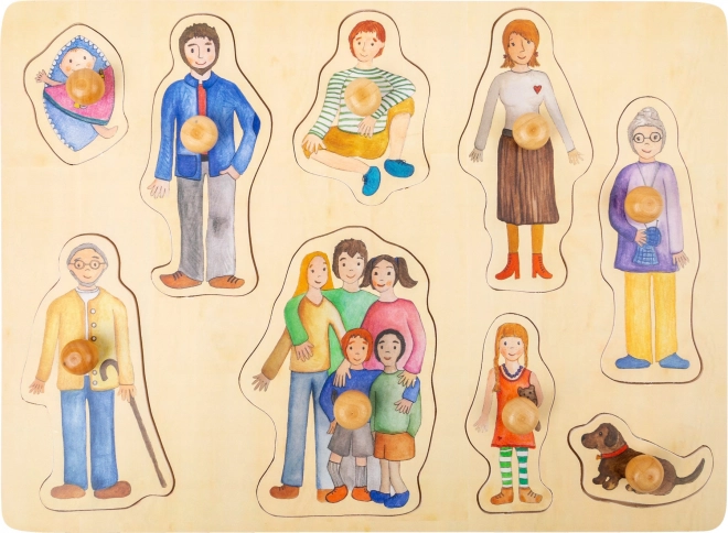 Small foot puzzle de madera Familia