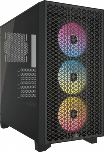 Corsair 3000D RGB Airflow caja mid‑tower con vidrio templado, negra
