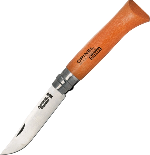 Navaja de bolsillo Opinel No. 08 Carbon, madera de haya, 8,5 cm