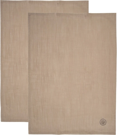 Paños de cocina de algodón marrones 70 × 50 cm, 2 uds.