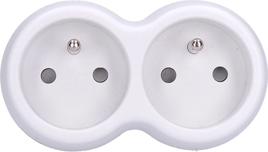 Ladrón de enchufe de diseño Solight con 2 tomas blanco/gris