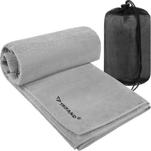 Toalla de microfibra de secado rápido Trizand 120 × 60 cm, gris oscuro