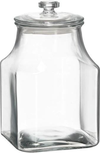 Recipiente cuadrado de vidrio con tapa de 3,3 l