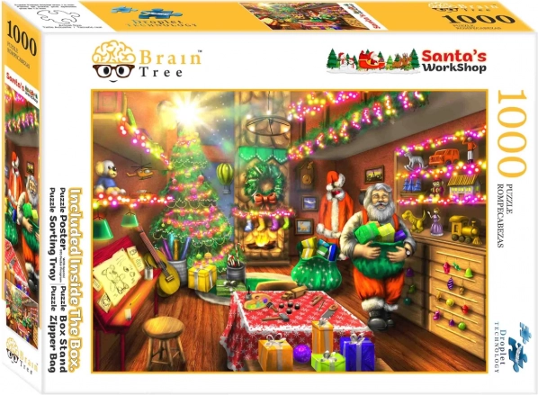 Puzle navideño El taller de Santa - 1000 piezas