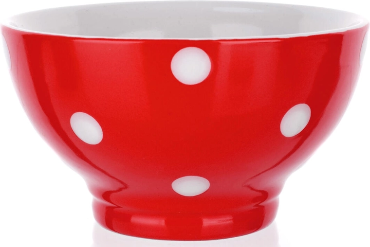 Bol de cerámica con lunares 13 cm – rojo