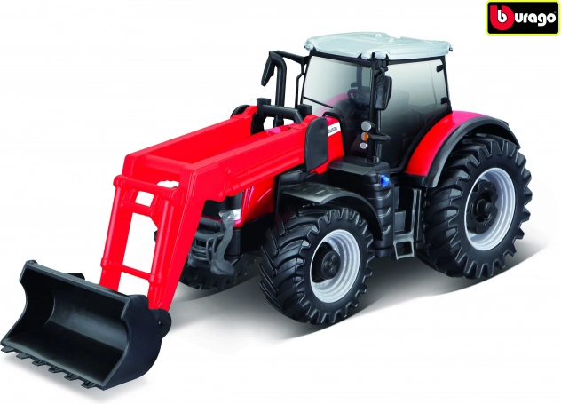 Bburago Farmland tractor Massey Ferguson 8740S con cargador frontal 10 cm