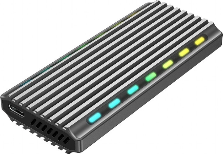 Carcasa USB 3.1 para unidad M.2 NVMe con iluminación LED