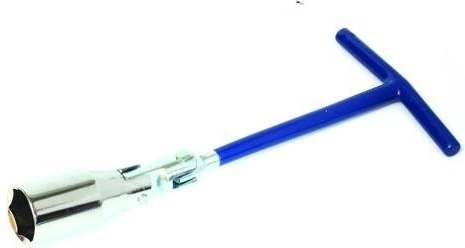 Llave de vaso articulada para bujías 16 mm en T
