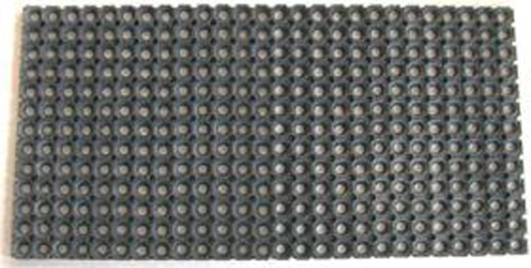 Alfombrilla de goma con agujeros redondos 50 × 100 cm, negra