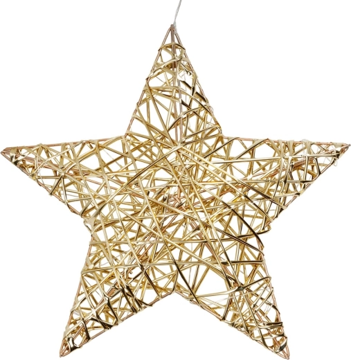 Estrella dorada luminosa de 30 cm, 20 LED con temporizador