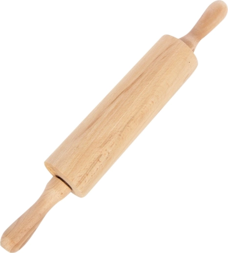 Rodillo de madera para masa con mangos giratorios