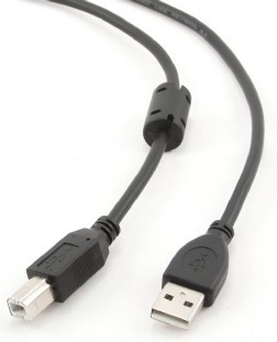 Cable USB 2.0 A–B de 4,5 m con núcleo de ferrita, contactos chapados en oro