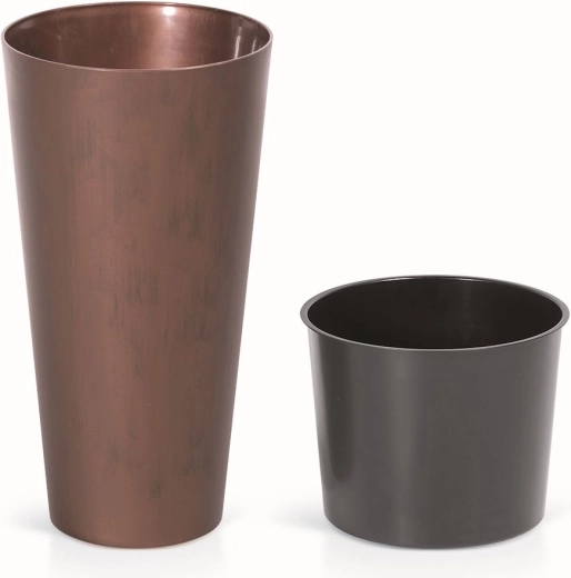 Macetero Tubus Slim Corten con inserto 40 cm – acero con pátina