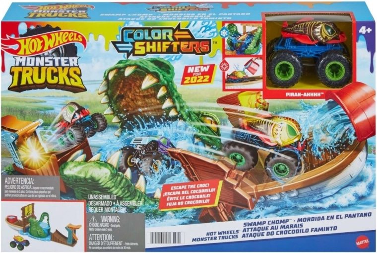 HOT WHEELS MONSTER TRUCKS Color Shifters – set de juego Mandíbulas de cocodrilo