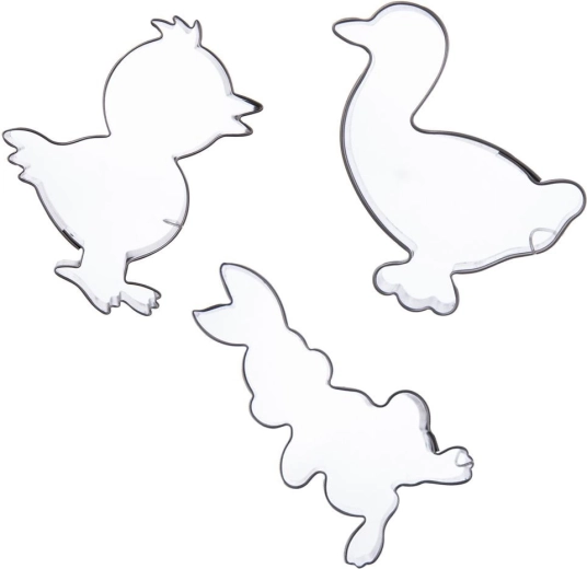 Juego de cortadores de acero inoxidable Pascua 5–6 cm, 3 uds