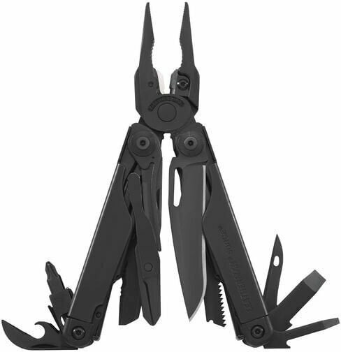 Herramienta multifunción Leatherman Surge, 21 funciones, totalmente metálica, negra