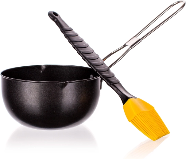 Bol para parrilla con revestimiento antiadherente de 11,8 cm y brocha de silicona