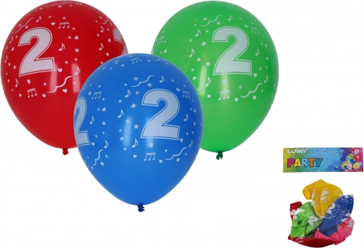 Globos inflables de 30 cm con el número 2 – set de 5 uds