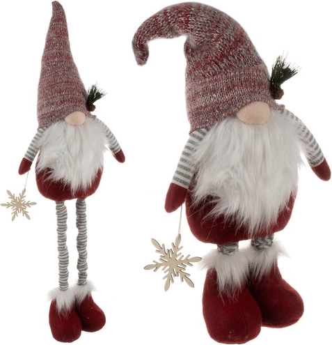 Gnomo navideño telescópico 50–82 cm con gorro moldeable