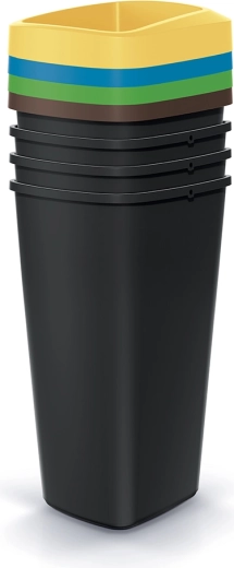 Juego de papeleras para clasificación de residuos Compacta Q Drop 4×25 l