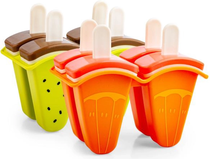 Molde para helados de plástico – pomelo/kiwi, set de 4 uds.