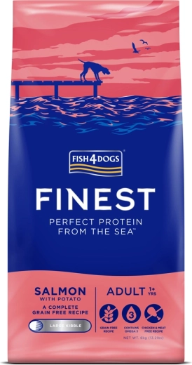 Fish4Dogs Finest pienso seco para perros adultos de razas grandes salmón con patatas 6 kg