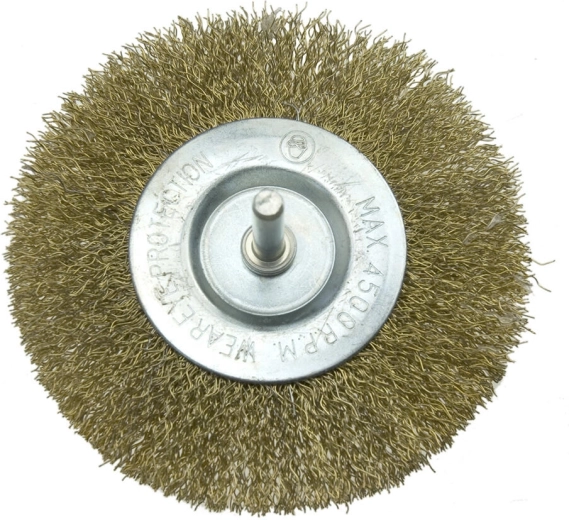 Cepillo circular con vástago de 80 mm, alambre de acero ondulado de 0,3 mm