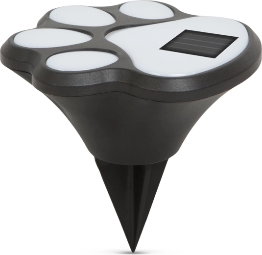 Lámpara LED solar de jardín con forma de huella de perro - 1 unidad