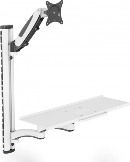 Brazo de pared para monitor y teclado DIGITUS, hasta 32" y 8 kg, giratorio y ajustable en altura