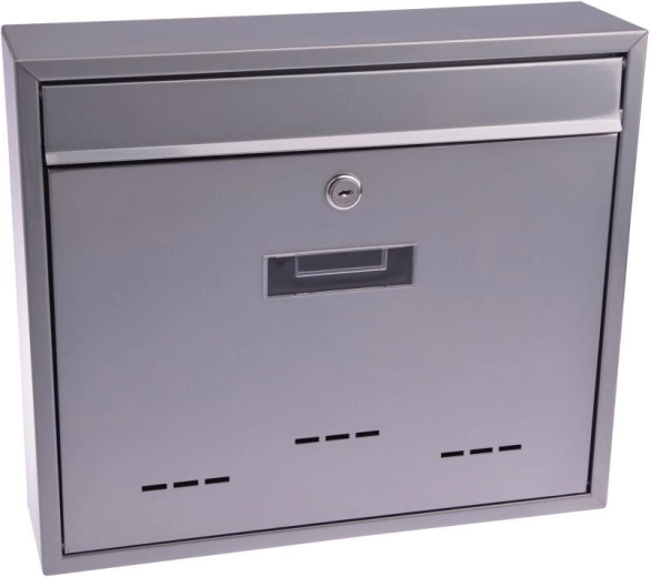 Buzón RADIM con introducción trasera, gris, 360 × 310 × 90 mm