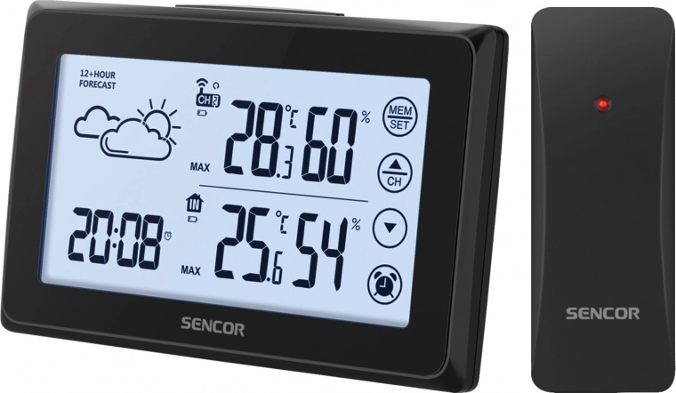 Estación meteorológica digital con pantalla táctil y sensor