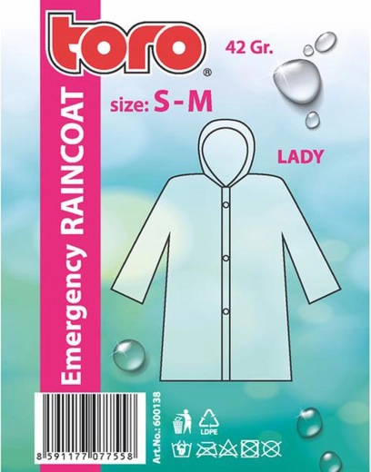 Impermeable de mujer con capucha talla S–M, ligero y plegable