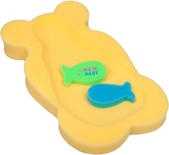Alfombrilla de espuma para el baño de bebés amarilla con osito
