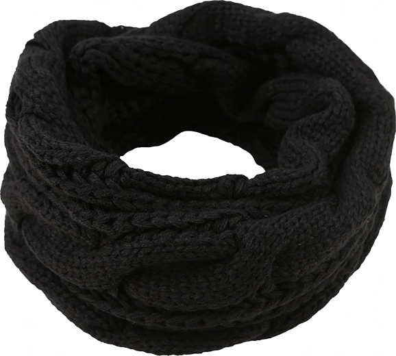 Cuello tubular de mujer negro – bufanda de invierno cálida sin extremos